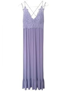 Adella Inspired Boho Slip Dress | Birch & Stone Lavender Lace Maxi Dress